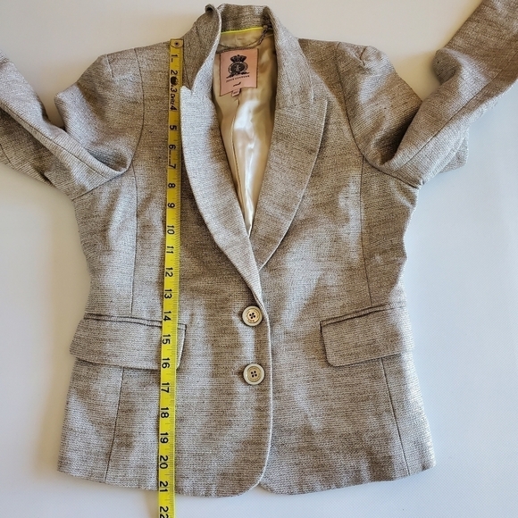 7492 * Juicy Couture Mica Metallic Blazer Jacket Silver Size S - Picture 13 of 14